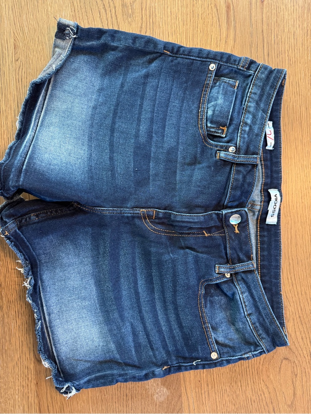 Vigoss Dark Blue Distressed Denim Cutoff Shorts